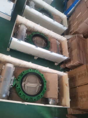 SS316 Actuated Butterfly Valve Alum Brz Plate Air Operated For Marine Rig