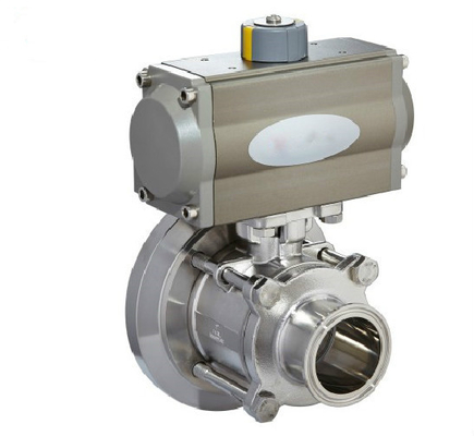 Pneumatic Actuated  Sanitary Tank Bottom Ball Valve With Tri-Clamp Ends, Pneumatic Type
