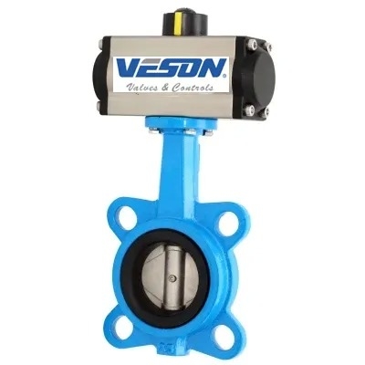 Lug Butterfly Valve with Double Acting Actuator for Industrial Use