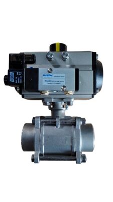 Pneumatic Butterfly Valve with Double-acting Cylinder Hard Anodized Aluminum Body Compliant with ISO5211 & DIN3337 Standards