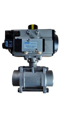 Pneumatic Butterfly Valve with Double-acting Cylinder Hard Anodized Aluminum Body Compliant with ISO5211 & DIN3337 Standards