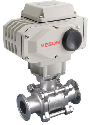 Electric Actuated Ball Valve 3-PC Clamp Type with ISO5211 Standard and PN1.0-32.0MPa Pressure Rating