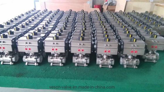 Hard Anodized Aluminum Pneumatic Cylinder with ISO5211 & DIN3337 Standard and Travel Adjustment ±5º
