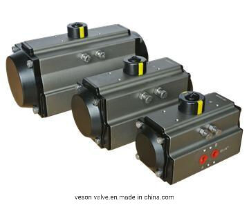 Hard Anodized Aluminum Pneumatic Cylinder with ISO5211 & DIN3337 Standard and Travel Adjustment ±5º