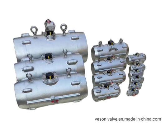 Stainless Steel Corrosion-Resistant Pneumatic Actuator with Hard Anodized Aluminum Rack Pinion Design