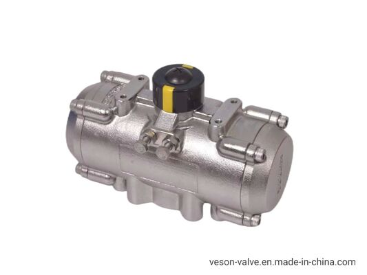 Stainless Steel Corrosion-Resistant Pneumatic Actuator with Hard Anodized Aluminum Rack Pinion Design