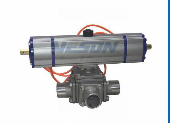 Hard Anodized Aluminum Pneumatic Actuator with ISO5211 & DIN3337 Standard and Travel Adjustment ±5º