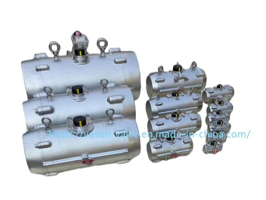 Stainless Steel Pneumatic Actuator with Double-acting Cylinder and Hard Anodized Aluminum Construction