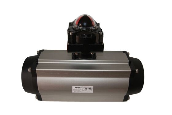 Hard Anodized Aluminum Rack and Pinion Pneumatic Actuator with 795NM Output Torque and ISO5211/DIN3337 Standard