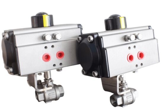 Hard Anodized Aluminum Rack and Pinion Pneumatic Actuator with 795NM Output Torque and ISO5211/DIN3337 Standard