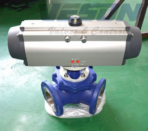 Single / Double Acting 180 Degree Pneumatic Actuator With Two Additional Pistons