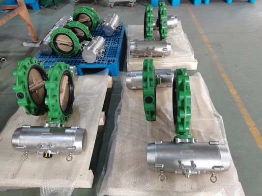 SS316 Pneumatic Butterfly Valve Air Operated For Marine SS Air actuator Actuated valve  butterfly valveABS certification