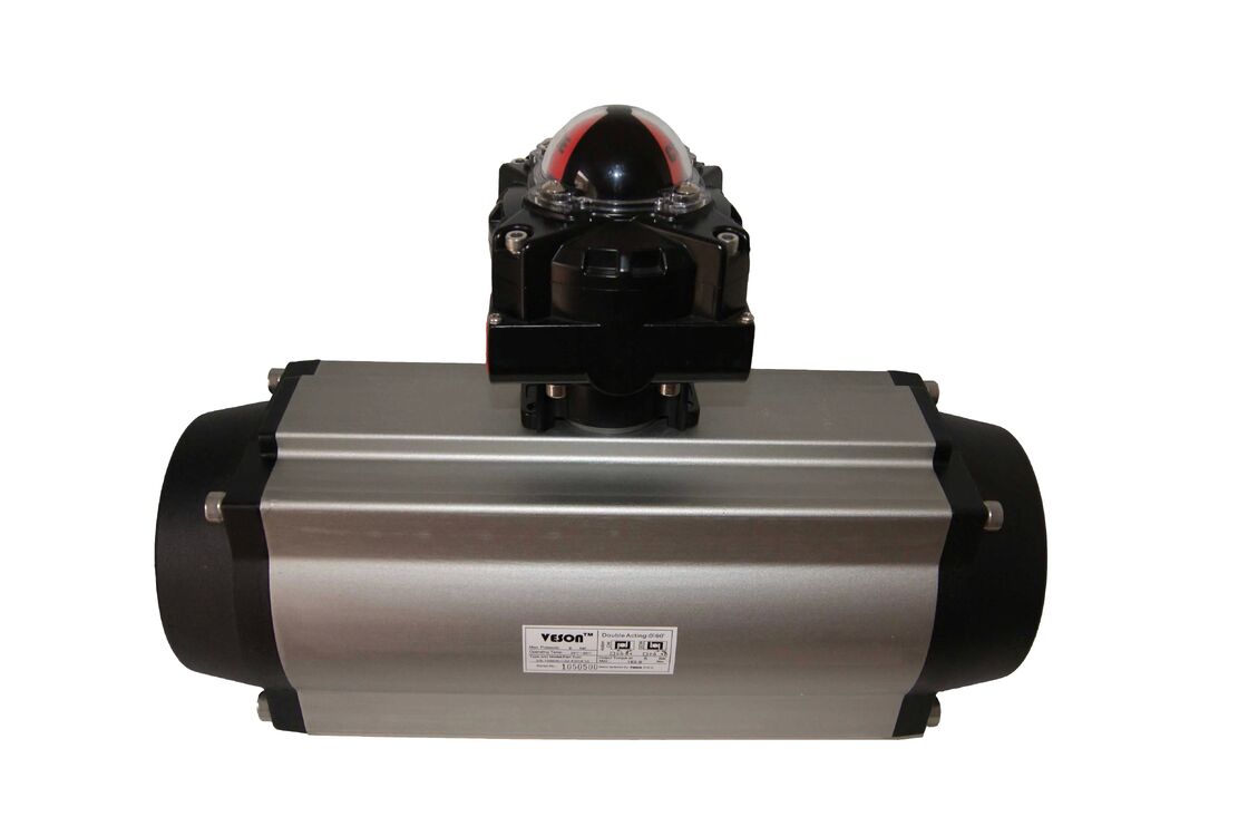 Hard Anodized Aluminum Rack and Pinion Pneumatic Actuator with 795NM Output Torque and ISO5211/DIN3337 Standard