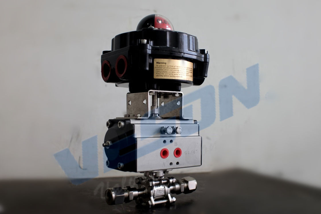 Medical Industry Pneumatic Air Control Valve / Sanitary Stainless Steel Ball Valve