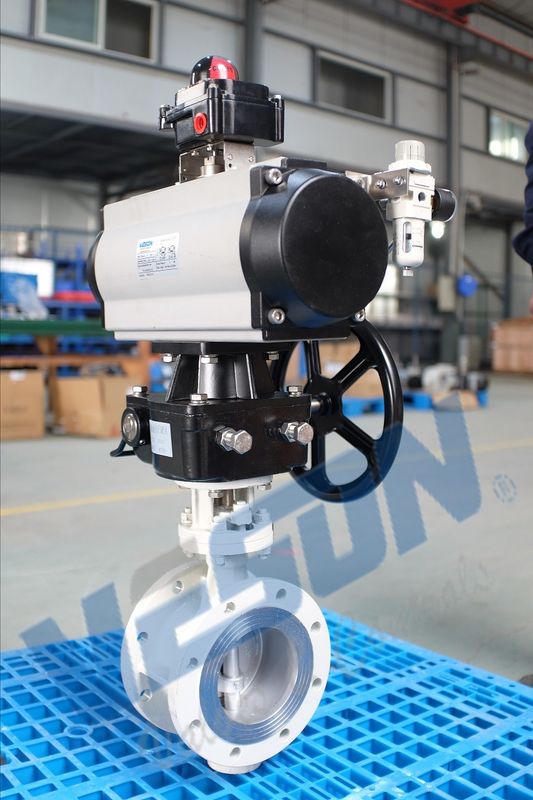 Pneumatic Actuator Operated Butterfly Valve Flanged Type Double Acting
