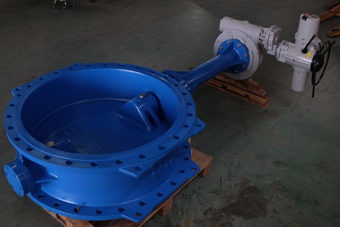Double Flange Wafer Type Pneumatic Butterfly Valve Actuated