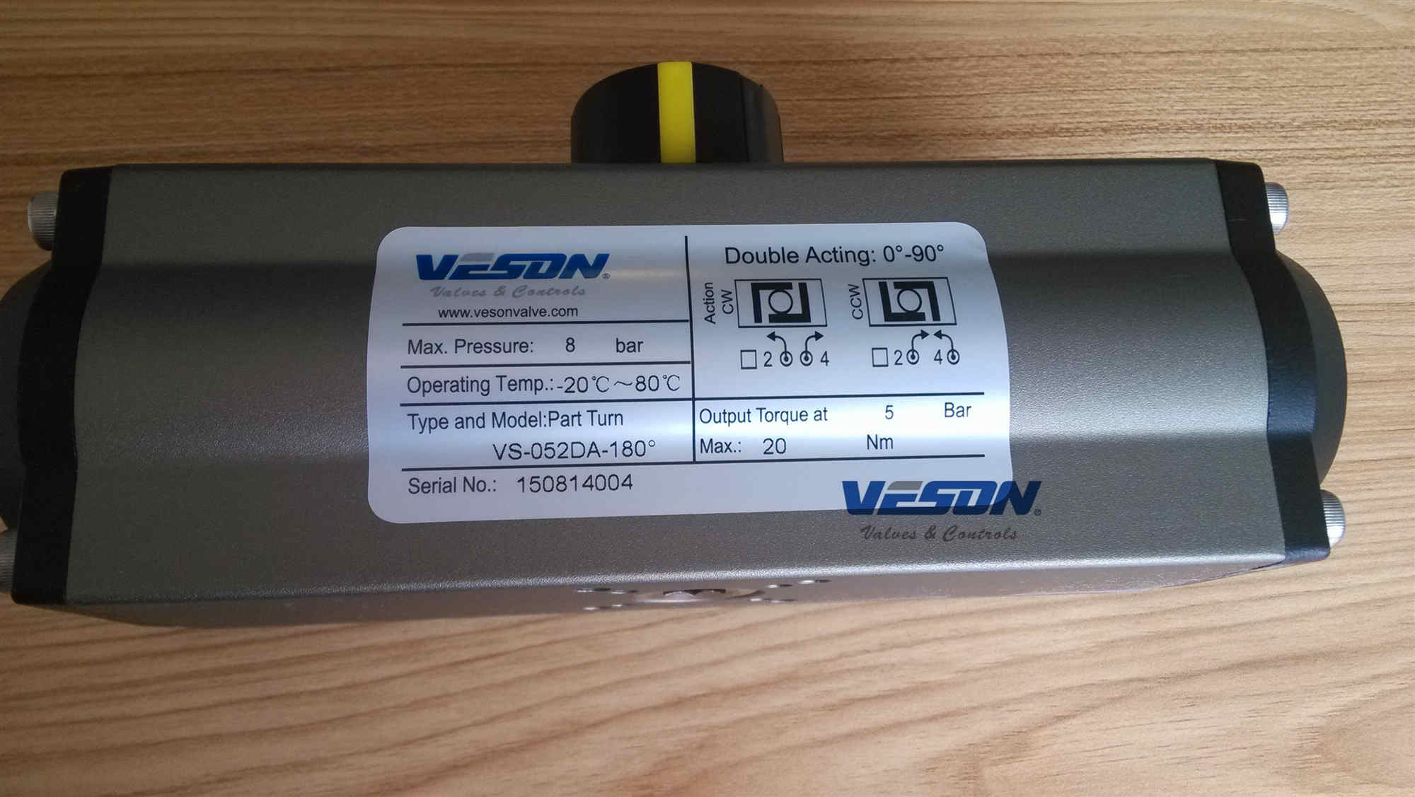 3 / 4 Way Valves Air Operated Valve Actuators , Pneumatic Control Valve