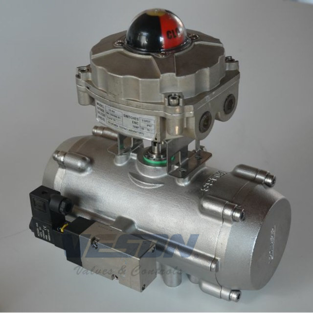 Stainless Steel Spring Return Valve Actuator , Air Operated Actuator 2