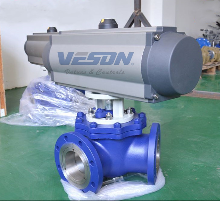 3 / 4 Way Valves Air Operated Valve Actuators , Pneumatic Control Valve