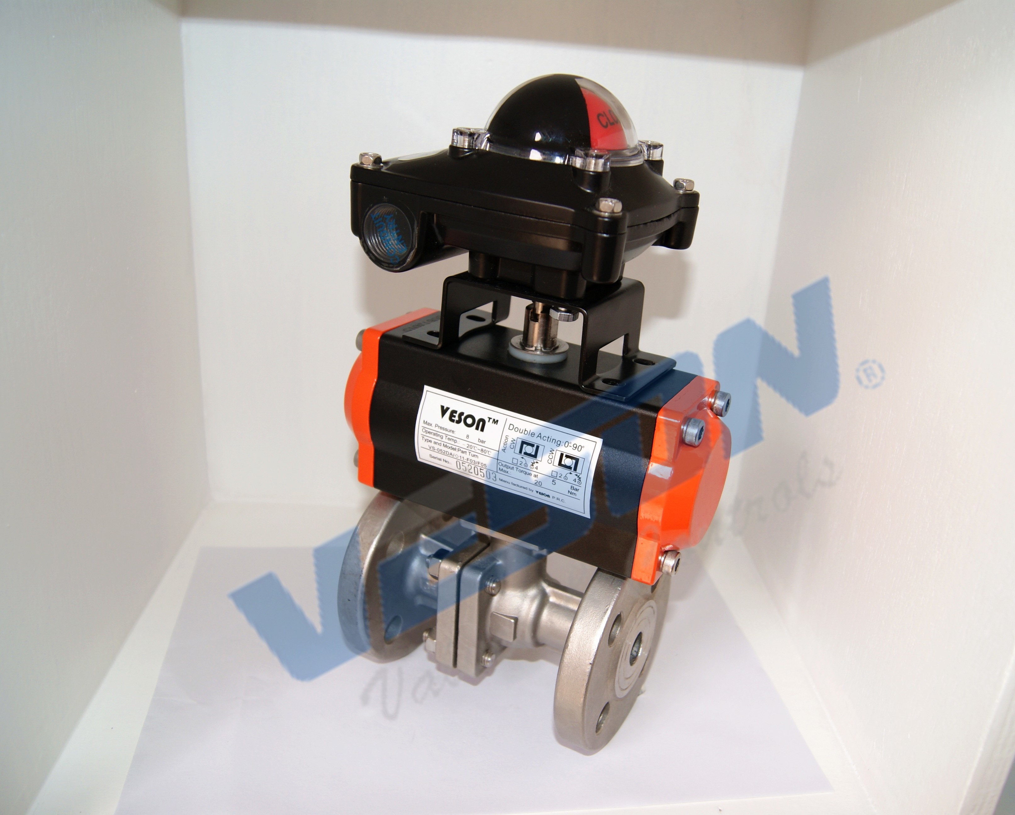 Water Media Pneumatic On Off Valve Pneumatic Control Valve With Limit