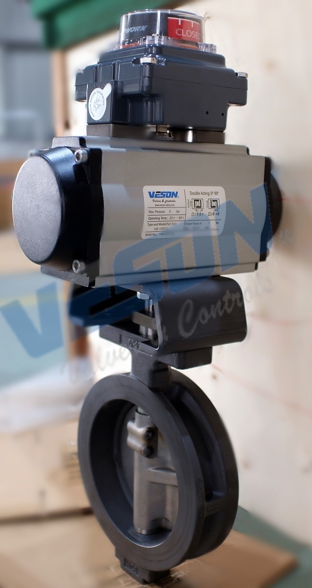 Wafer Type Pneumatic Butterfly Valve Air Operated Butterfly Valve With