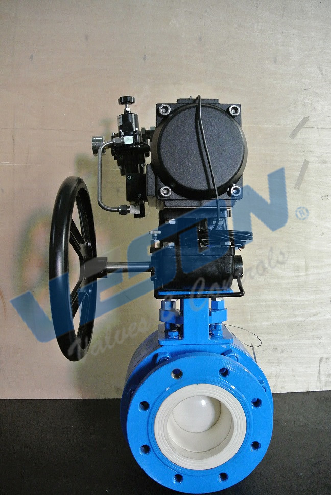 Pneumatic On Off Ceramic Ball Valves DN25DN200 With ISO 9001 Pneumatic
