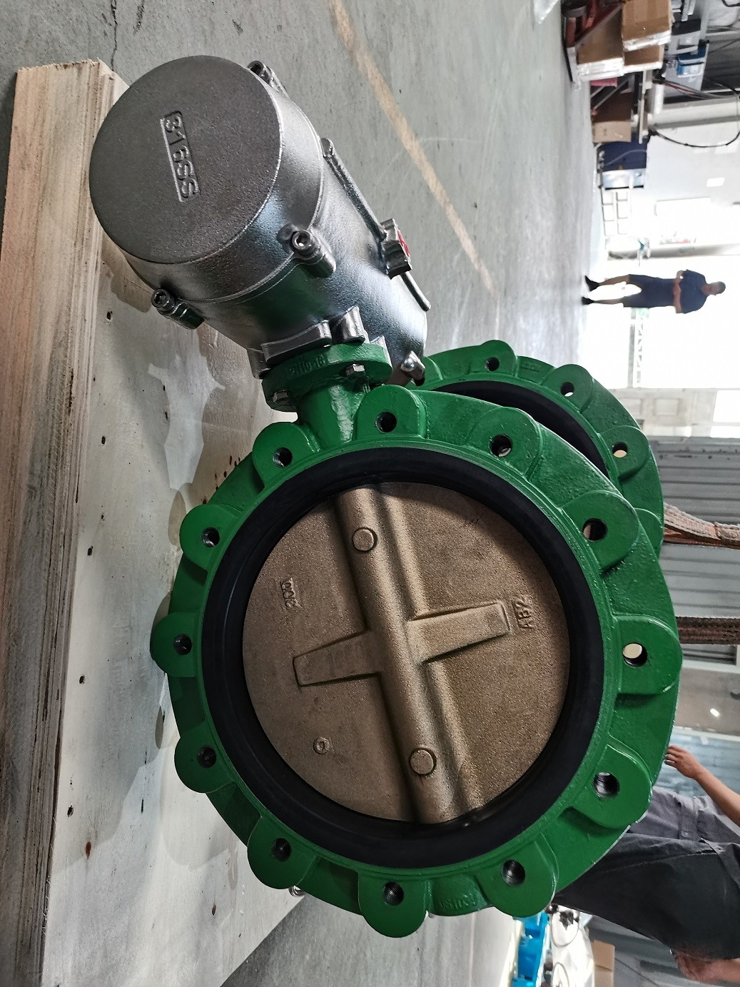 SS316 Pneumatic Butterfly Valve Air Operated Marine Service Sea Water