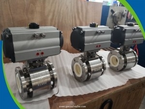 Ceramic Lined Pneumatic Ball Valve Medium Pressure Clamp Connection