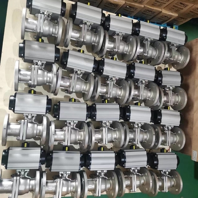 Anodized Socket Weld Pneumatic On Off Valve With Limit Switches Horizontal Pneumatic Actuators